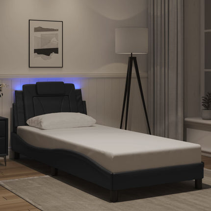 sengeramme Viana med LED uden madras 90x200 cm sort