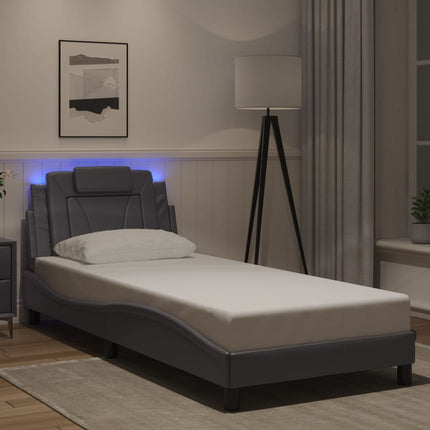 sengeramme Viana med LED uden madras 90x200 cm grå