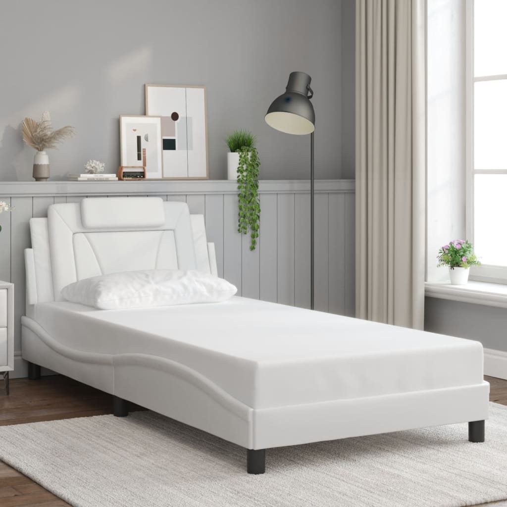 sengeramme Viana med LED uden madras 100x200 cm hvid
