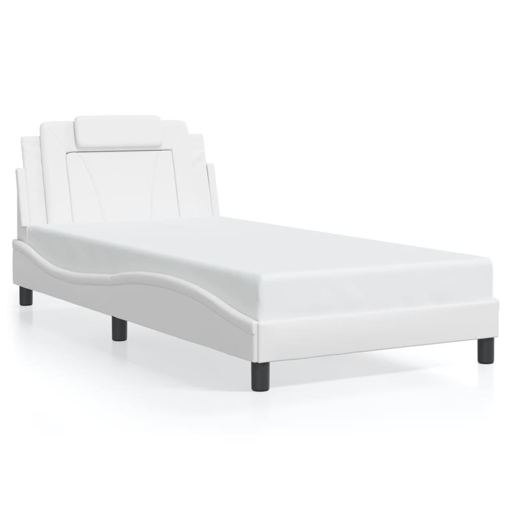 sengeramme Viana med LED uden madras 100x200 cm hvid