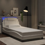 sengeramme Viana med LED uden madras 100x200 cm hvid