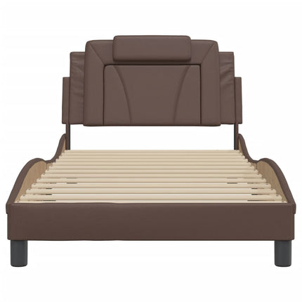 sengeramme Viana med LED uden madras 100x200 cm brun