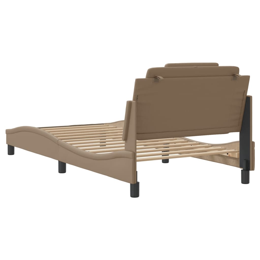 sengeramme Viana med LED uden madras 100x200 cm cappuccinofarvet