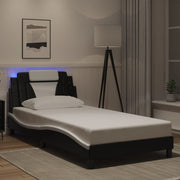 sengeramme Viana med LED uden madras 100x200 cm sort og hvid