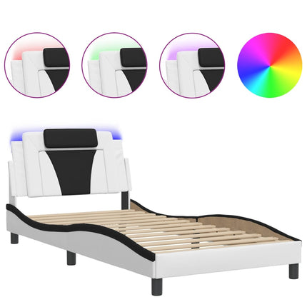 sengeramme Viana med LED uden madras 100x200 cm hvid og sort