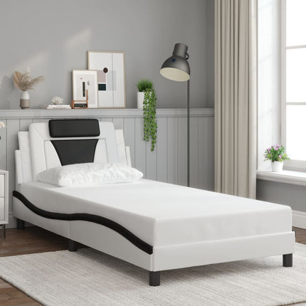 sengeramme Viana med LED uden madras 100x200 cm hvid og sort