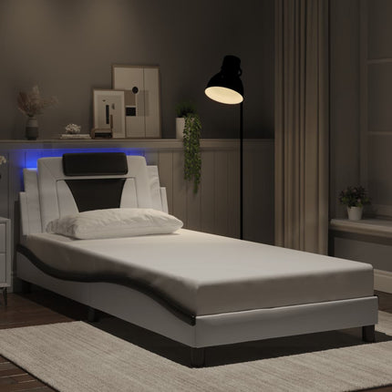sengeramme Viana med LED uden madras 100x200 cm hvid og sort