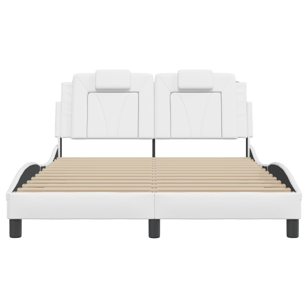 sengeramme Viana med LED uden madras 120x200 cm hvid