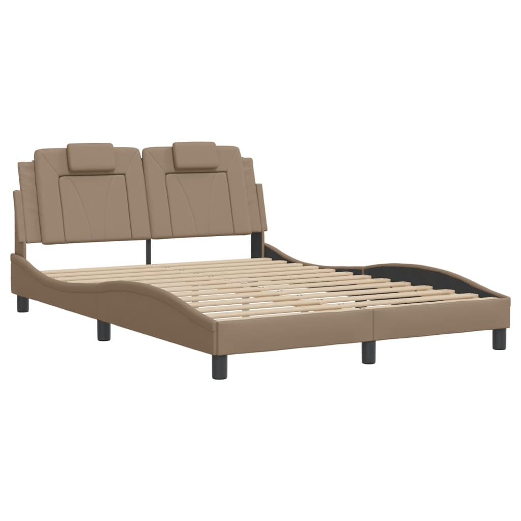 sengeramme Viana med LED uden madras 120x200 cm cappuccinofarvet