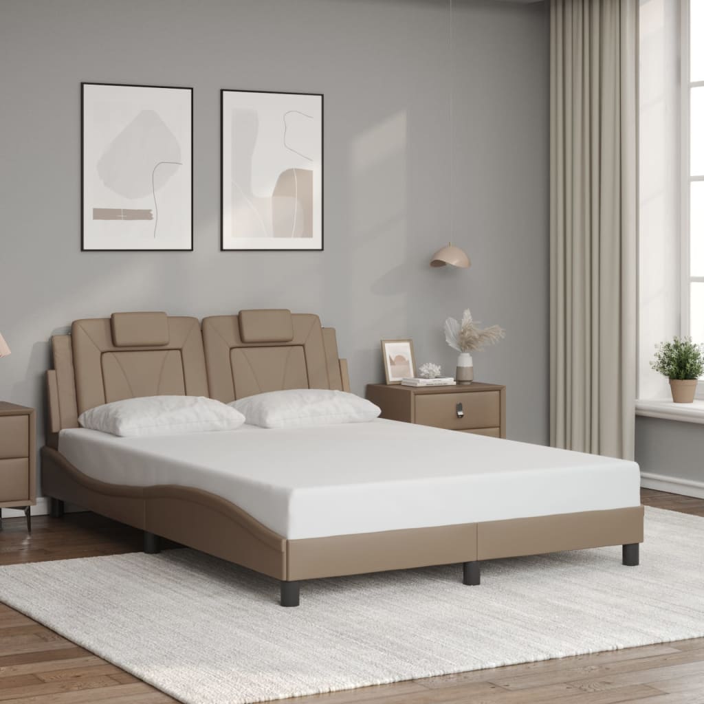 sengeramme Viana med LED uden madras 120x200 cm cappuccinofarvet