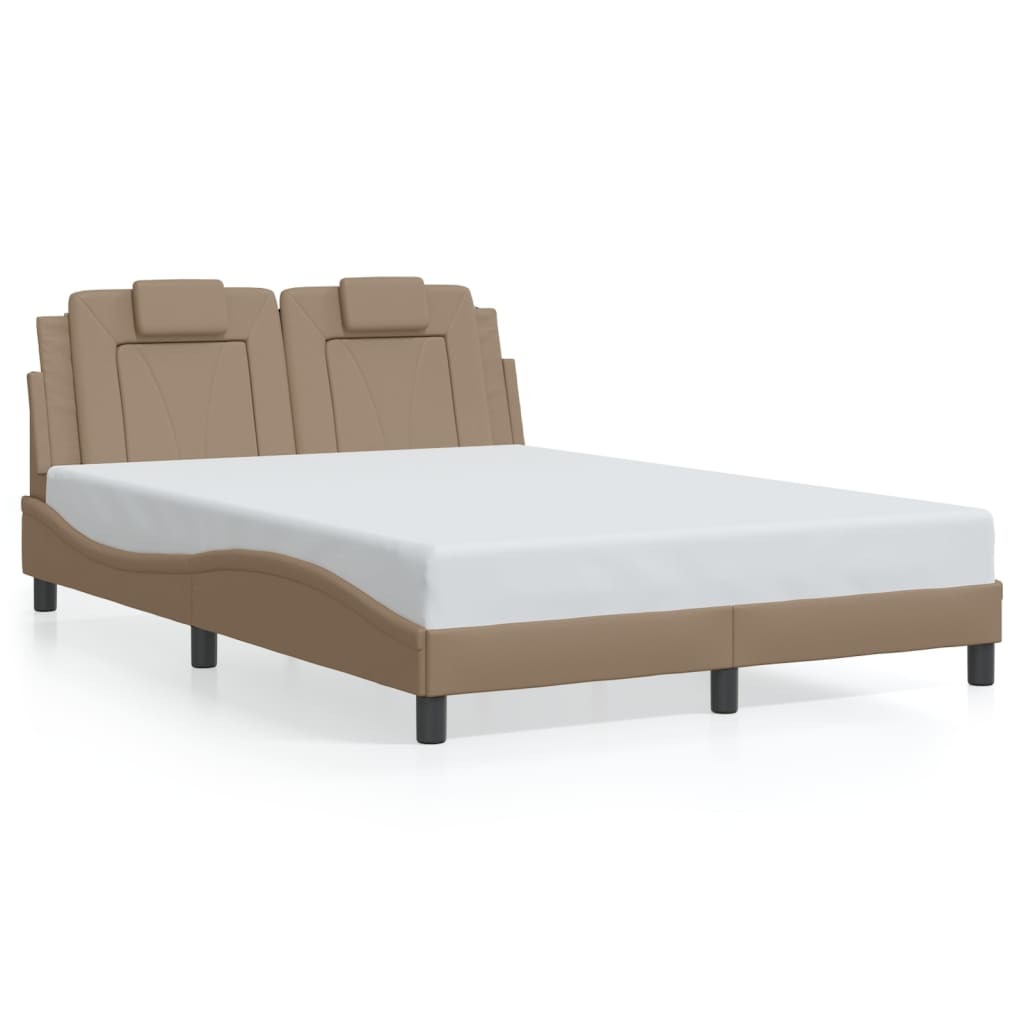 sengeramme Viana med LED uden madras 120x200 cm cappuccinofarvet