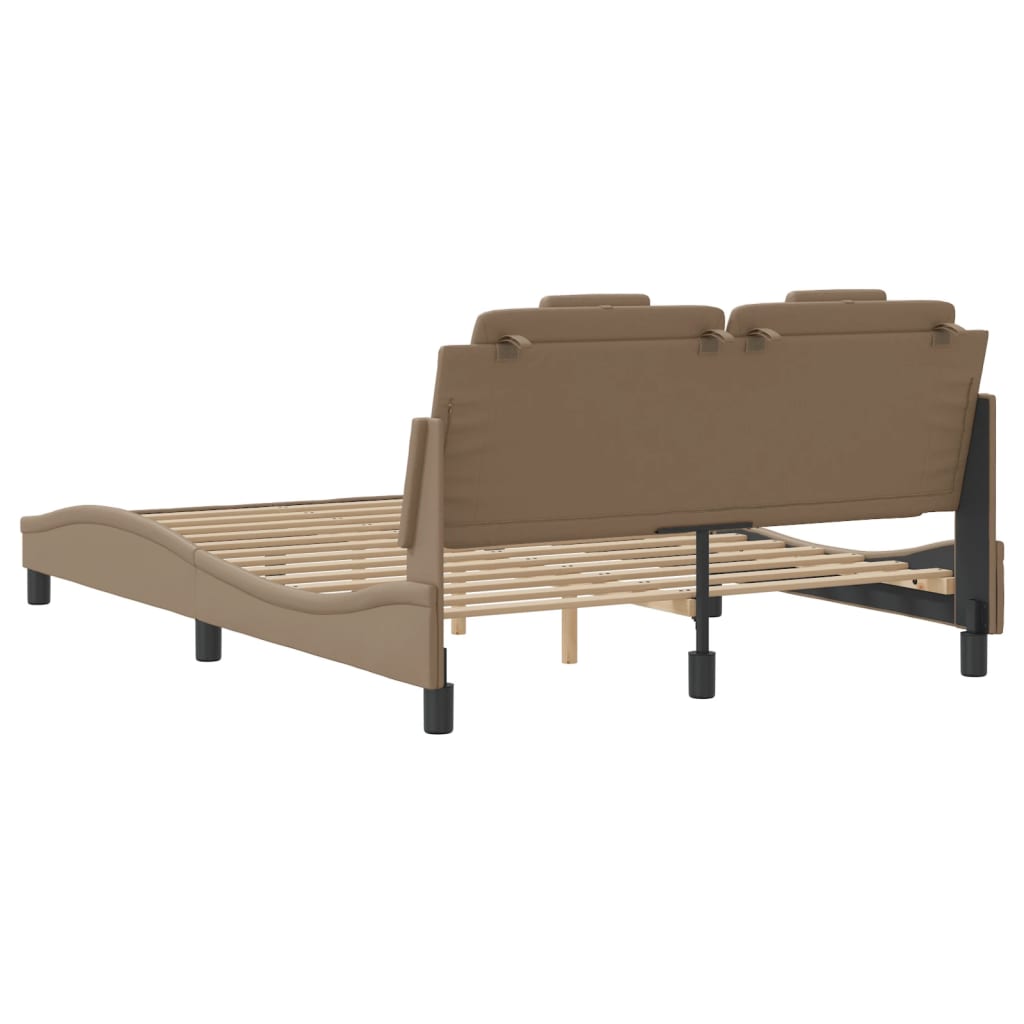 sengeramme Viana med LED uden madras 120x200 cm cappuccinofarvet