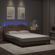 sengeramme Viana med LED uden madras 120x200 cm cappuccinofarvet