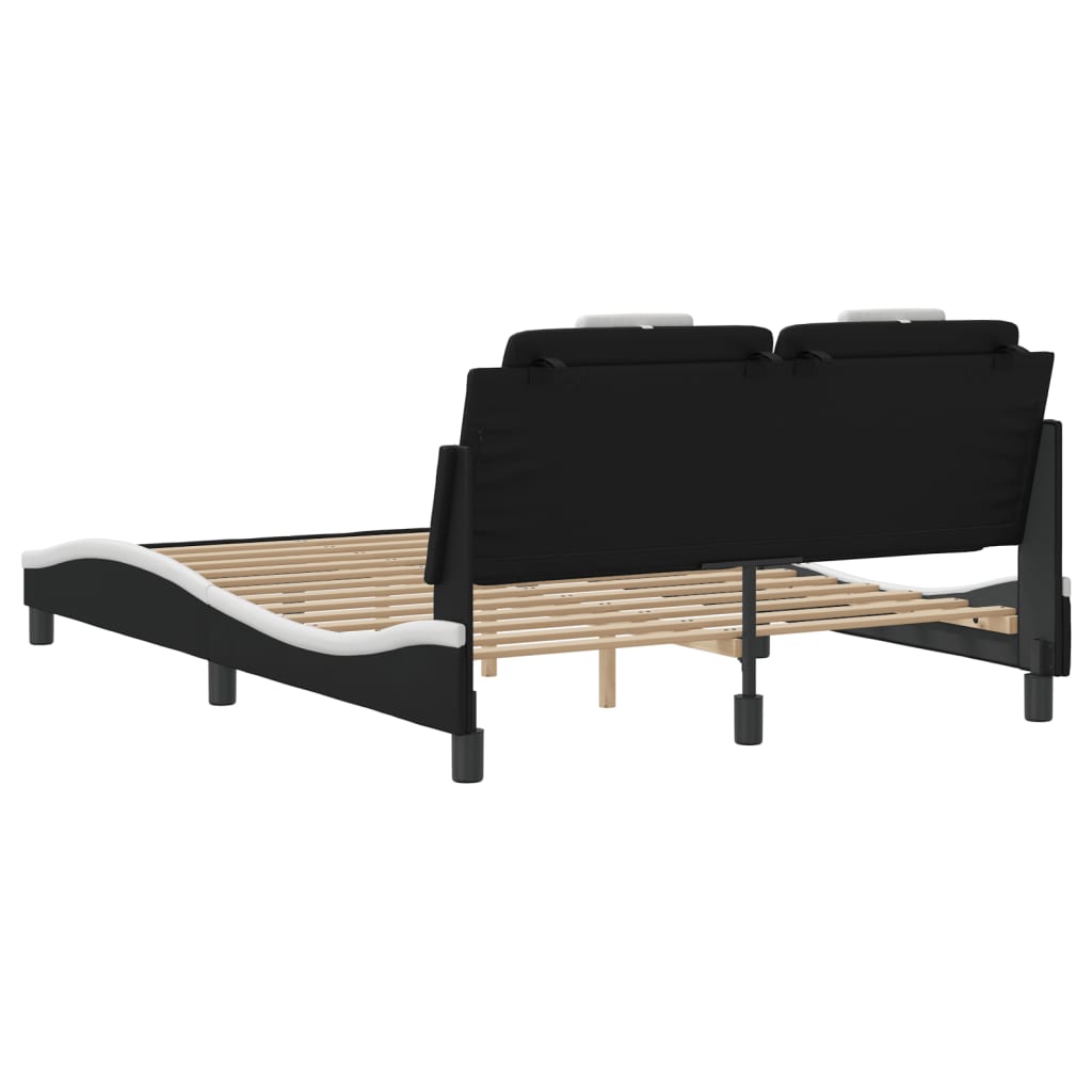 sengeramme Viana med LED uden madras 120x200 cm sort og hvid