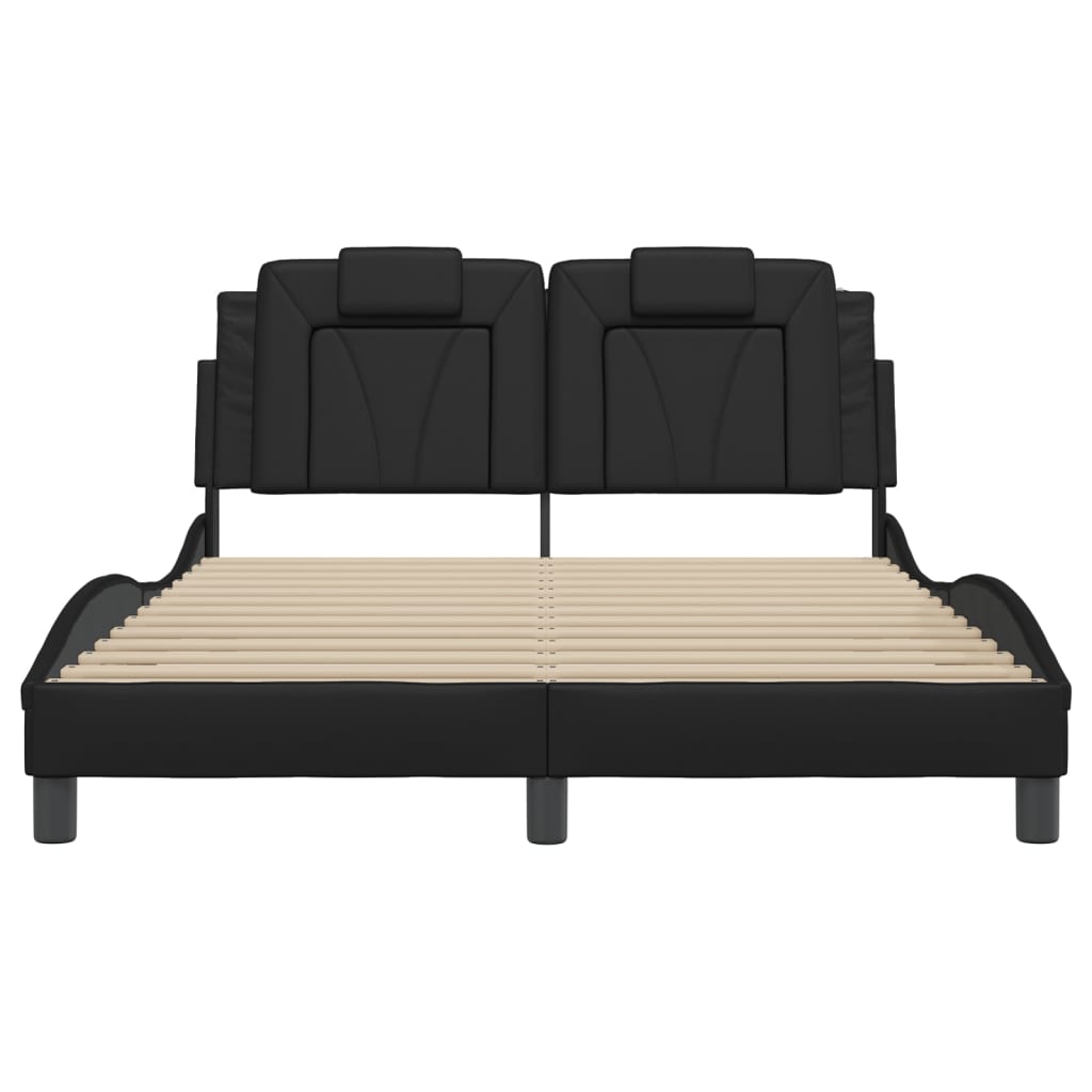 sengeramme Viana med LED uden madras 140x190 cm sort