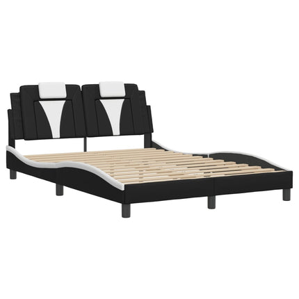 sengeramme Viana med LED uden madras 100x190 cm sort og hvid