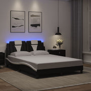sengeramme Viana med LED uden madras 100x190 cm sort og hvid