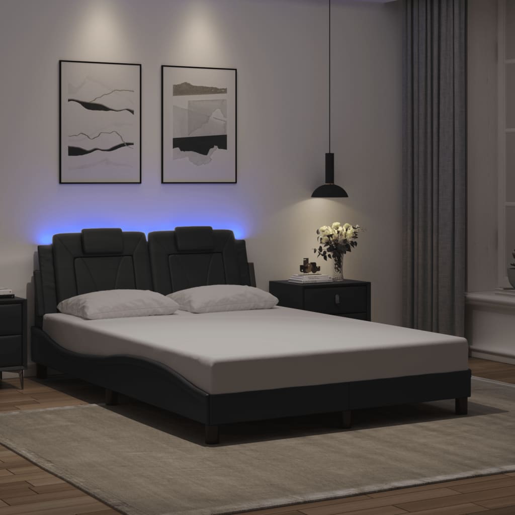 sengeramme Viana med LED uden madras 140x200 cm lysegrå