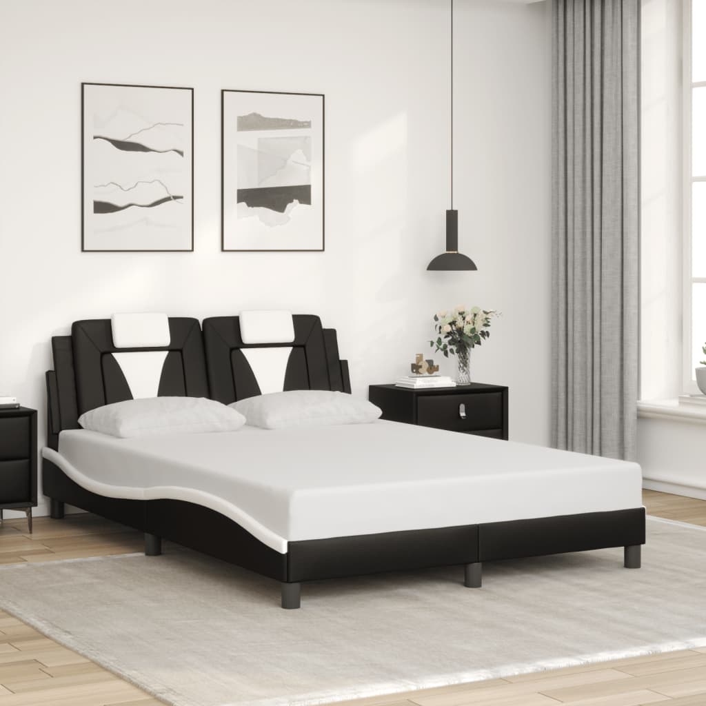 sengeramme Viana med LED uden madras 140x200 cm sort og hvid