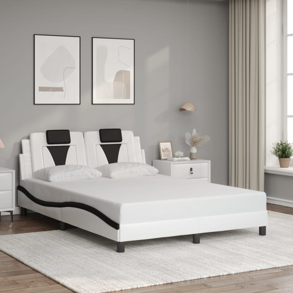 sengeramme Viana med LED uden madras 140x200 cm hvid og sort