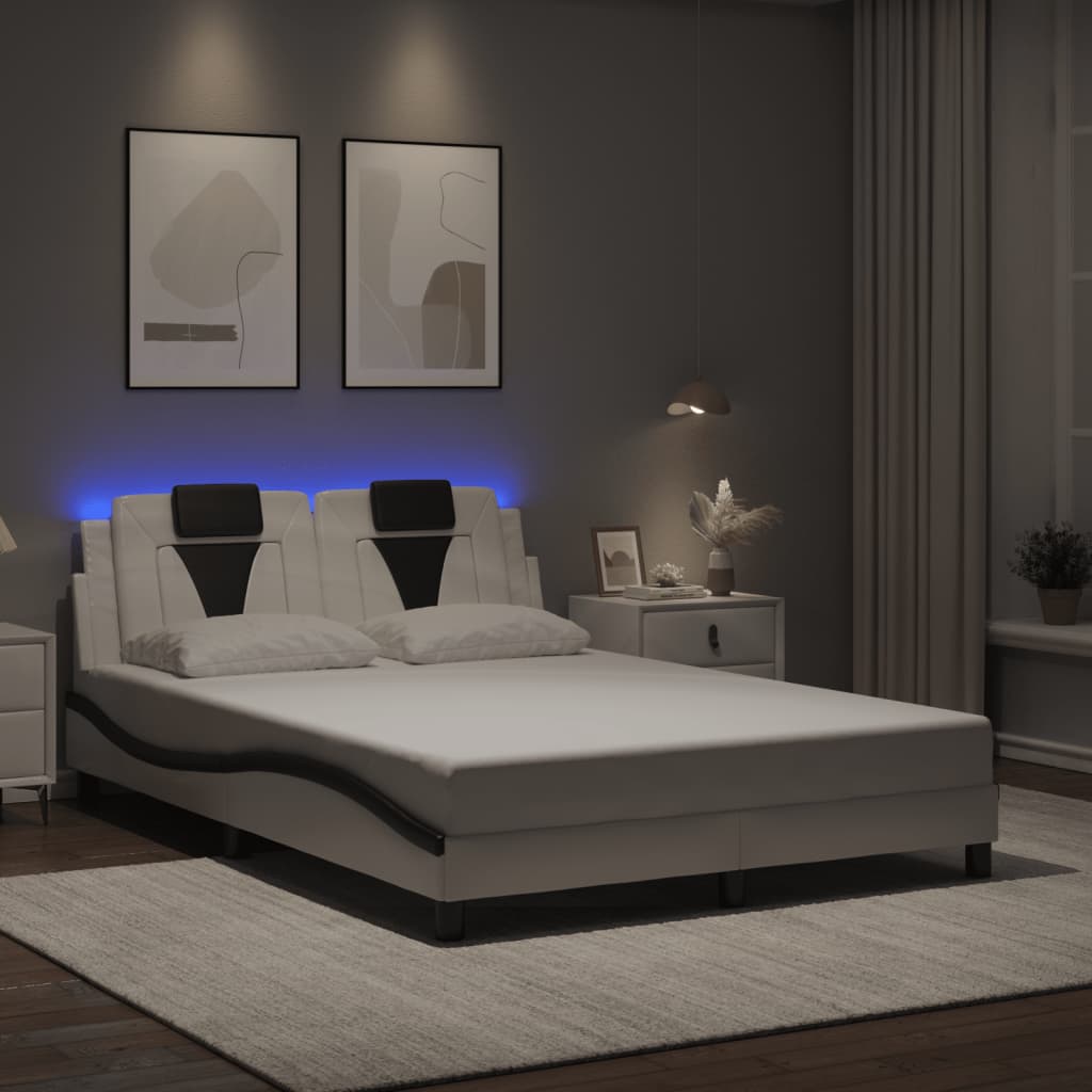 sengeramme Viana med LED uden madras 140x200 cm hvid og sort