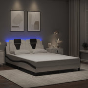 sengeramme Viana med LED uden madras 140x200 cm hvid og sort