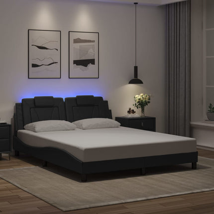 sengeramme Viana med LED uden madras 160x200 cm sort