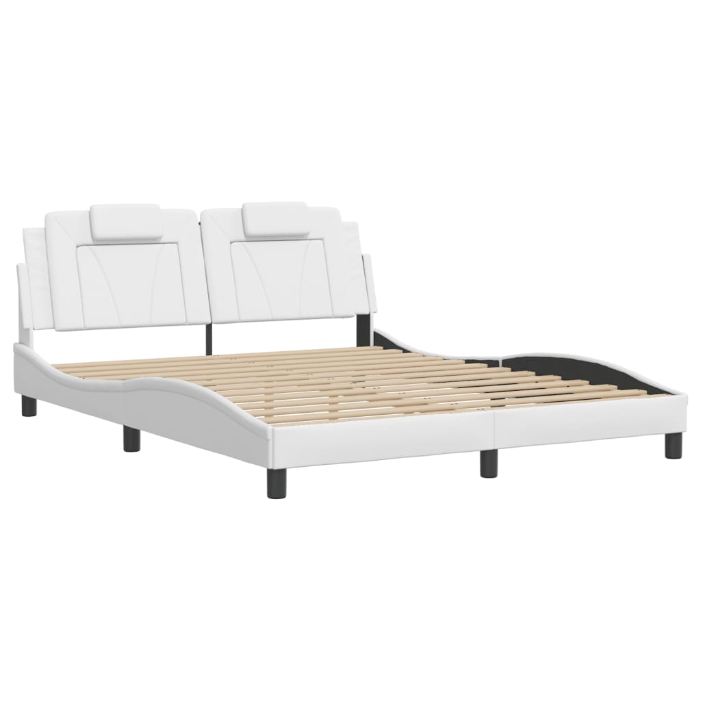 sengeramme Viana med LED uden madras 160x200 cm hvid