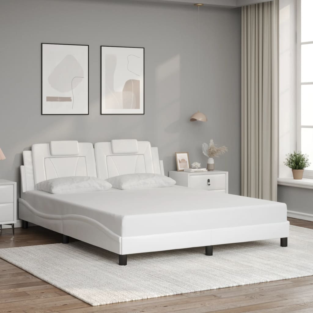 sengeramme Viana med LED uden madras 160x200 cm hvid