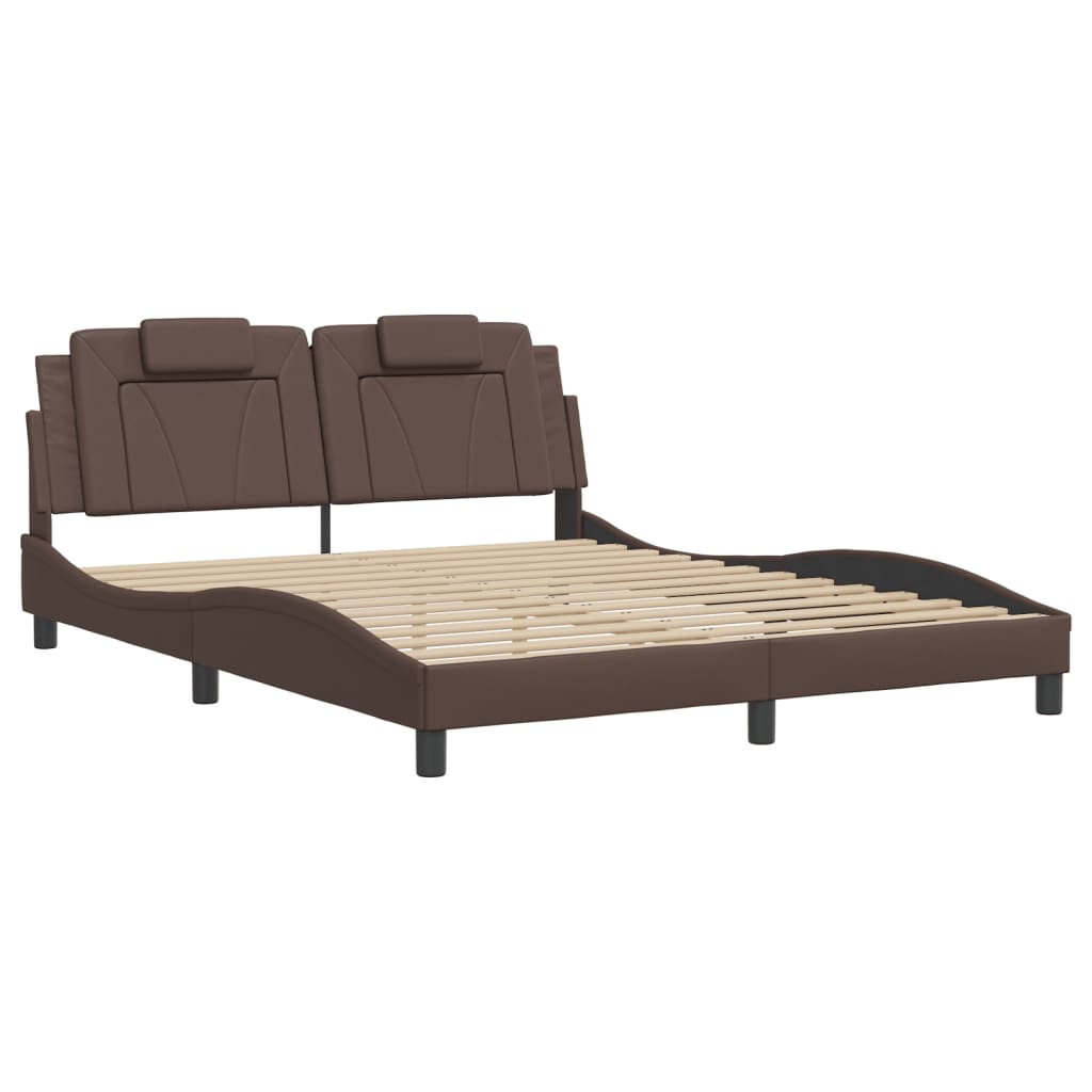 sengeramme Viana med LED uden madras 160x200 cm brun