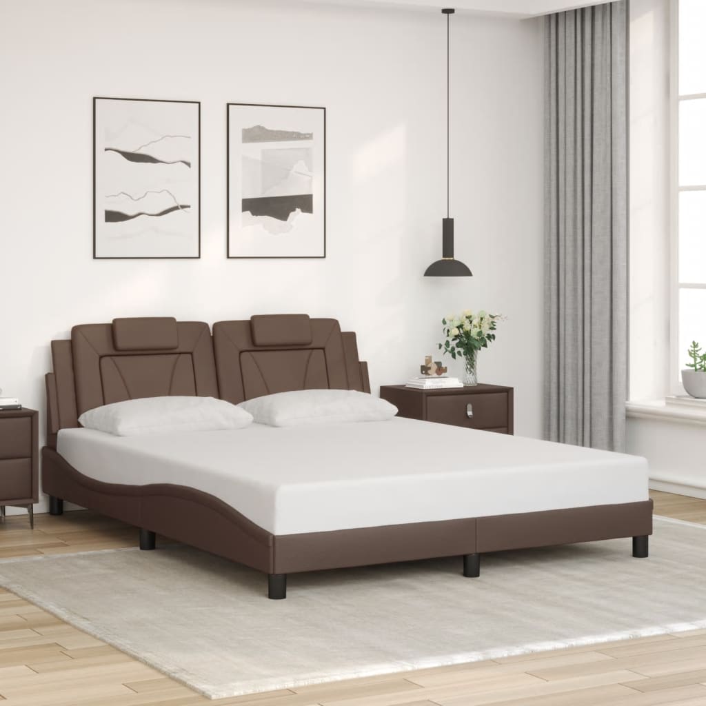 sengeramme Viana med LED uden madras 160x200 cm brun