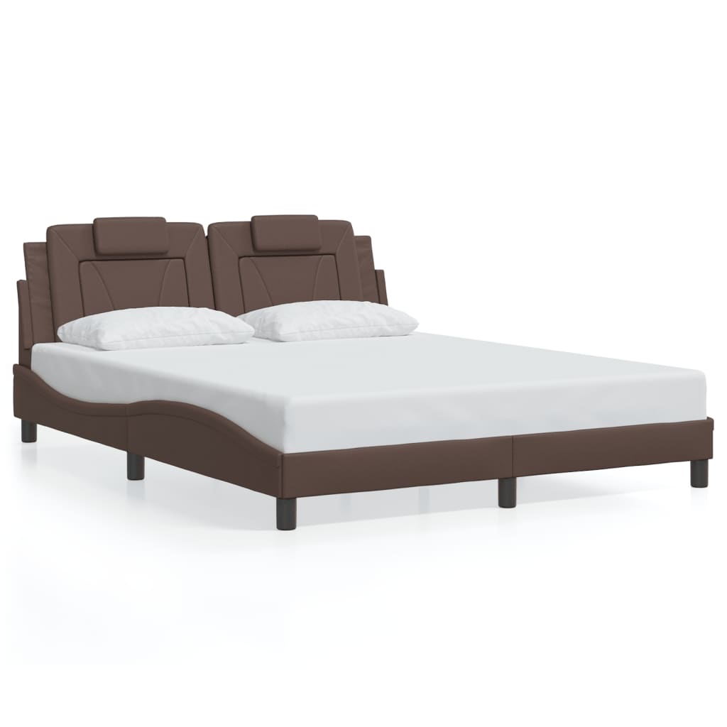 sengeramme Viana med LED uden madras 160x200 cm brun