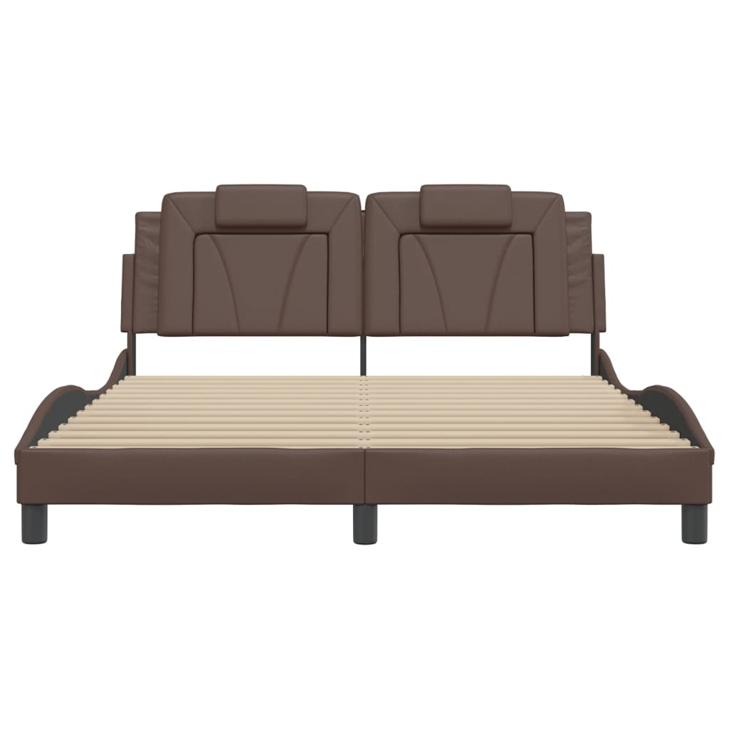 sengeramme Viana med LED uden madras 160x200 cm brun
