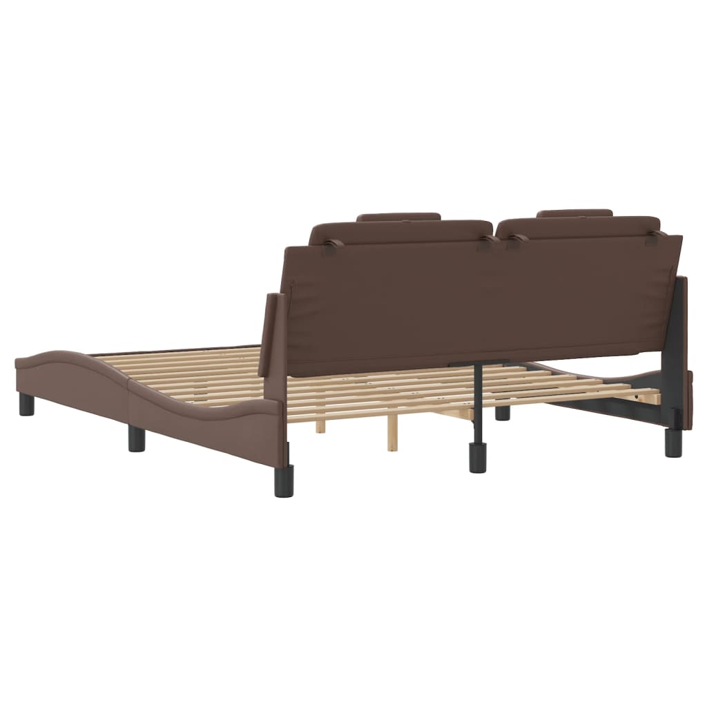 sengeramme Viana med LED uden madras 160x200 cm brun