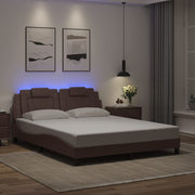 sengeramme Viana med LED uden madras 160x200 cm brun