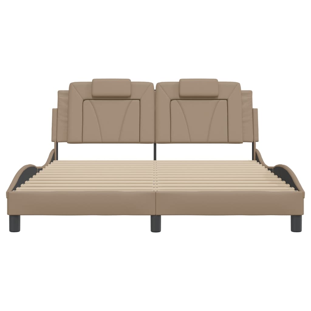 sengeramme Viana med LED uden madras 160x200 cm cappuccinofarvet