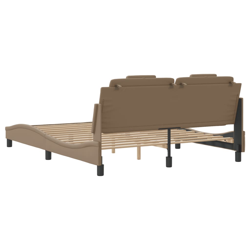 sengeramme Viana med LED uden madras 160x200 cm cappuccinofarvet