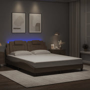 sengeramme Viana med LED uden madras 160x200 cm cappuccinofarvet