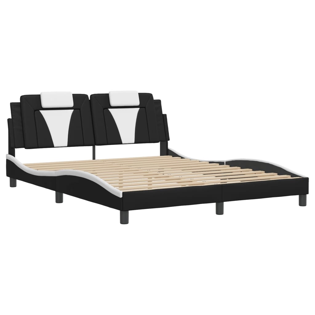 sengeramme Viana med LED uden madras 160x200 cm sort og hvid