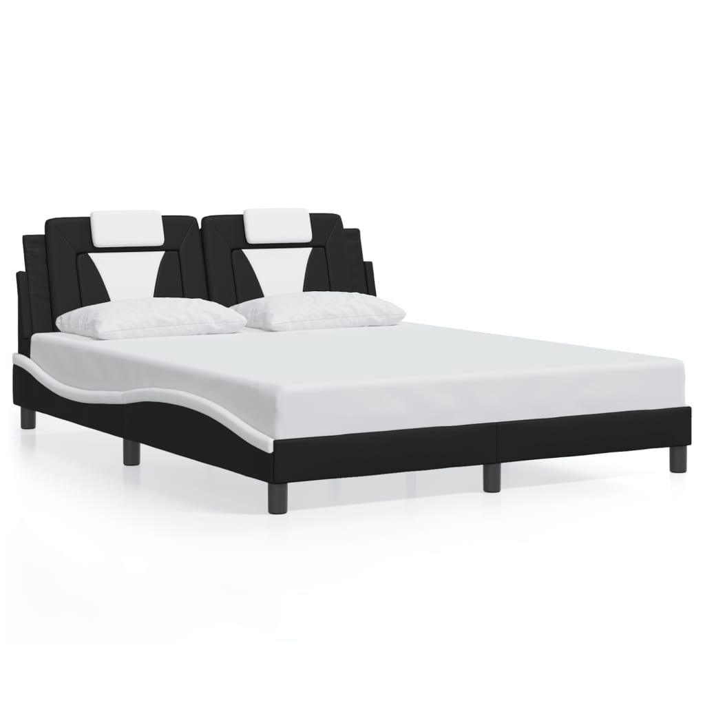 sengeramme Viana med LED uden madras 160x200 cm sort og hvid