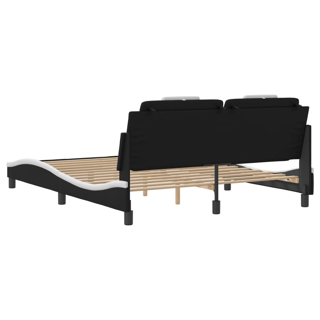 sengeramme Viana med LED uden madras 160x200 cm sort og hvid