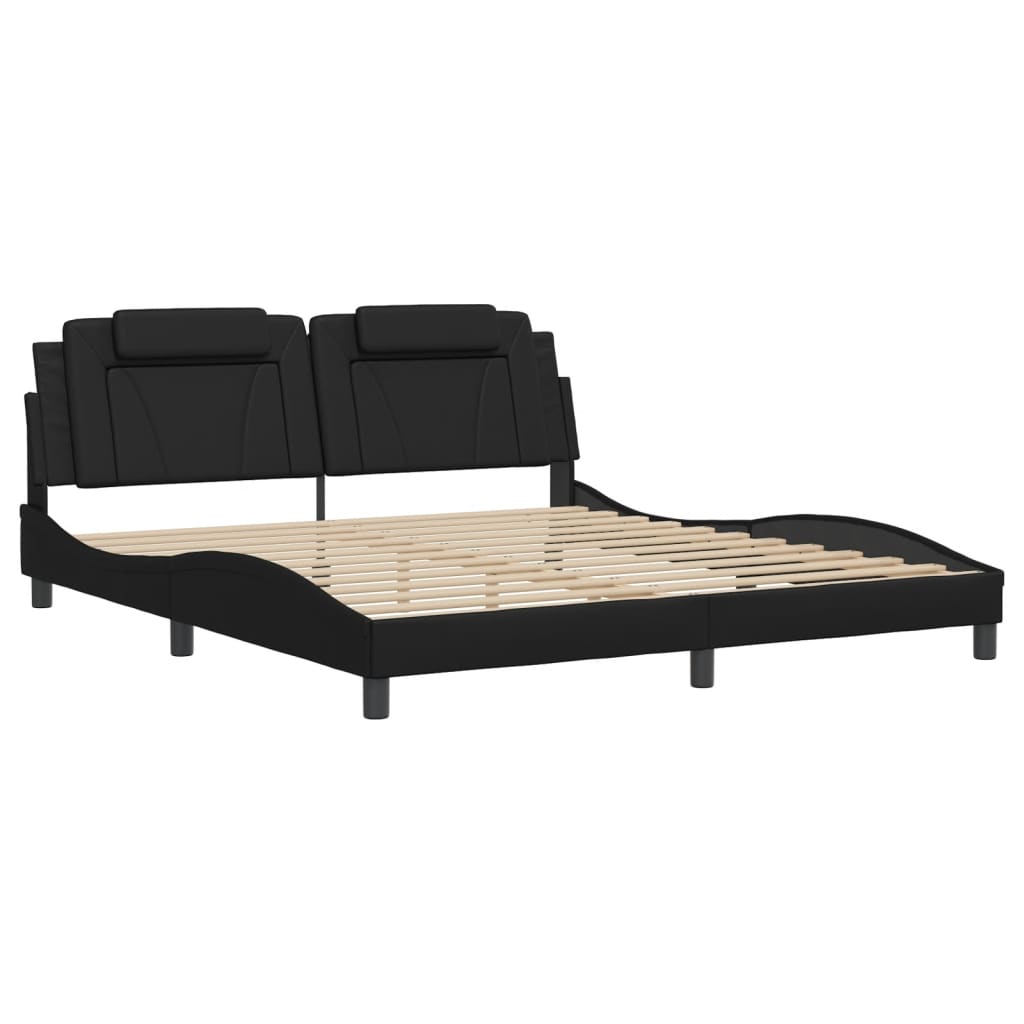 sengeramme Viana med LED uden madras 180x200 cm sort