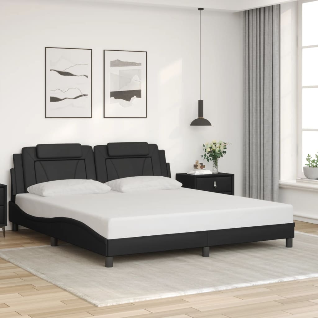 sengeramme Viana med LED uden madras 180x200 cm sort