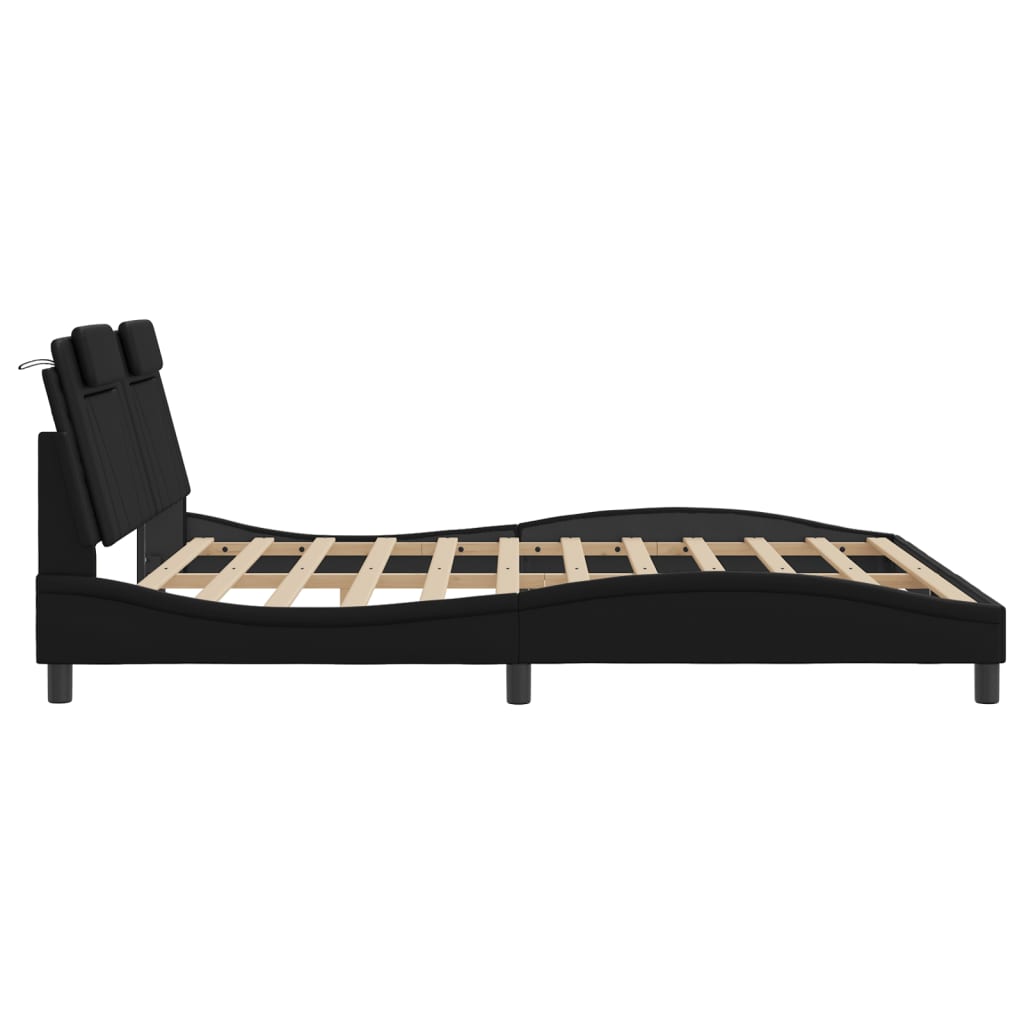 sengeramme Viana med LED uden madras 180x200 cm sort