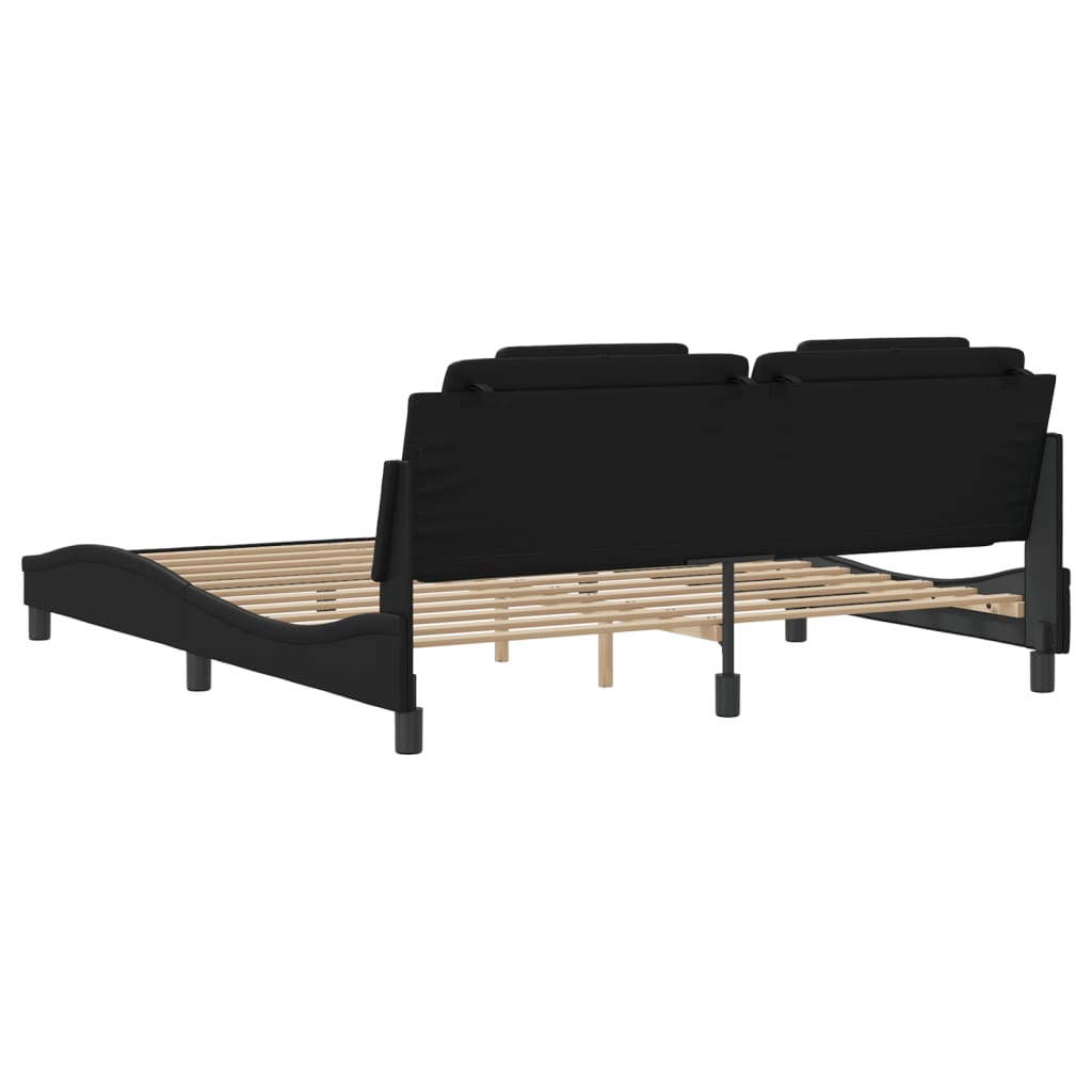 sengeramme Viana med LED uden madras 180x200 cm sort