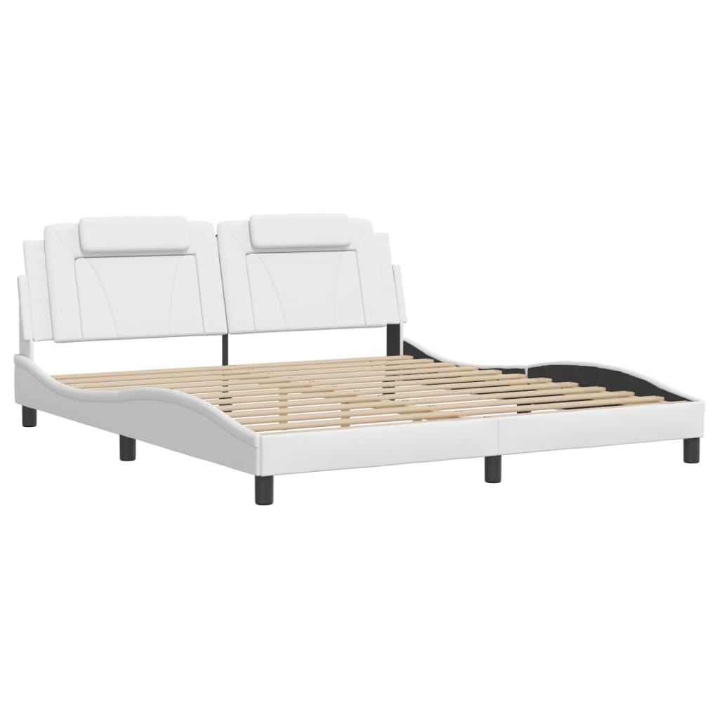 sengeramme Viana med LED uden madras 180x200 cm sort og hvid
