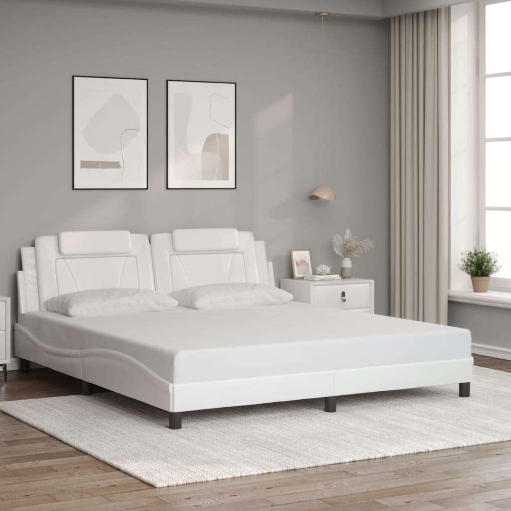 sengeramme Viana med LED uden madras 180x200 cm sort og hvid