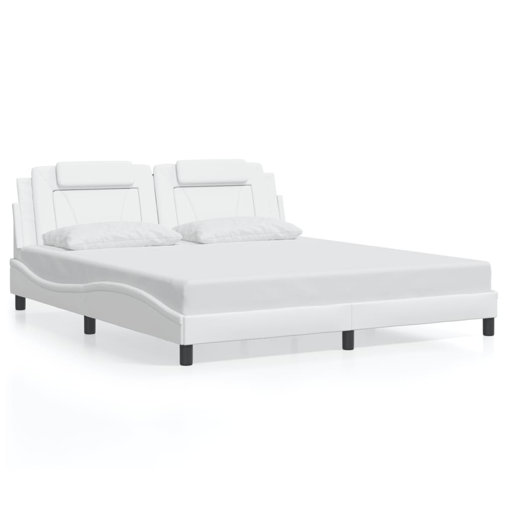 sengeramme Viana med LED uden madras 180x200 cm sort og hvid