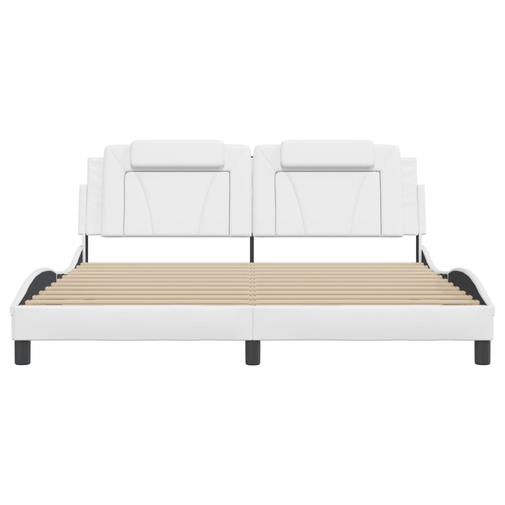 sengeramme Viana med LED uden madras 180x200 cm sort og hvid
