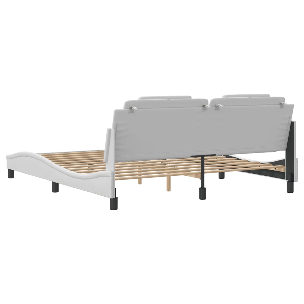 sengeramme Viana med LED uden madras 180x200 cm sort og hvid